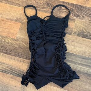 Black Kids One Piece Swimsuit